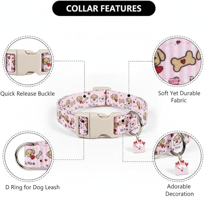 Pink Dog Collar, Girl Dog Collar - Image 2