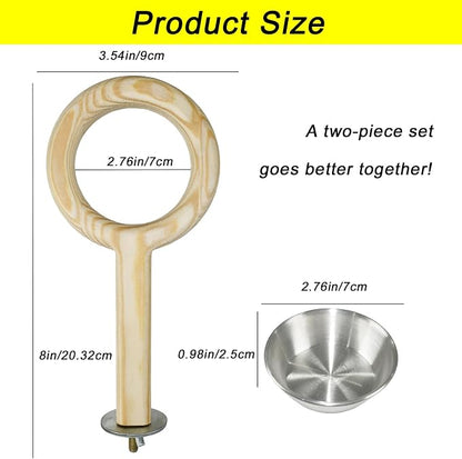 ASOCEA 2 Pack Bird Perch Feeding Cup, Bowls - Image 2