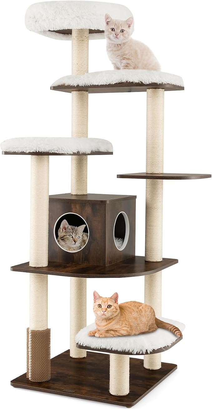 PETSITE Tall Cat Tree for Indoor Cats, 71 Inches Multi-Level Modern Cat Tower by PETSITE