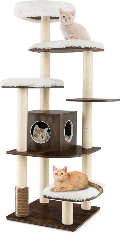 PETSITE Tall Cat Tree for Indoor Cats, 71 Inches Multi-Level Modern Cat Tower by PETSITE