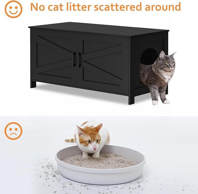 Homhedy 39.4" L Cat Litter Box Enclosure, Pet House - Image 3