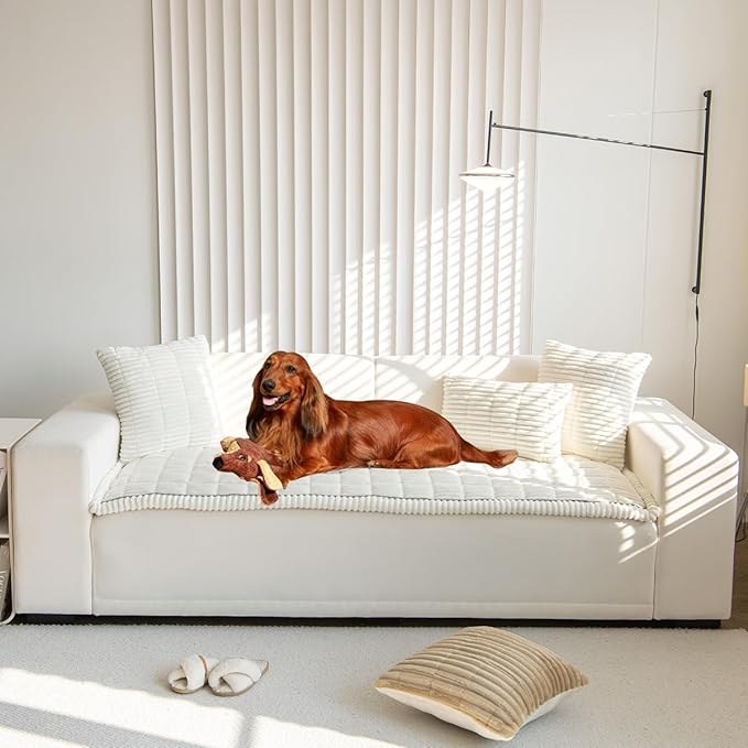 Sofa Cover Fuzzy Couch Cover for Pet, Couch Covers for Dogs Washable Non-Slip by Mitid