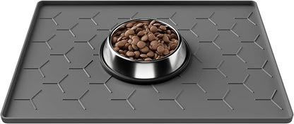 Pieviev 16''x12'' Dog Cat Food Bowl Mat, Silicone Waterproof Food Grade Pet by Pieviev