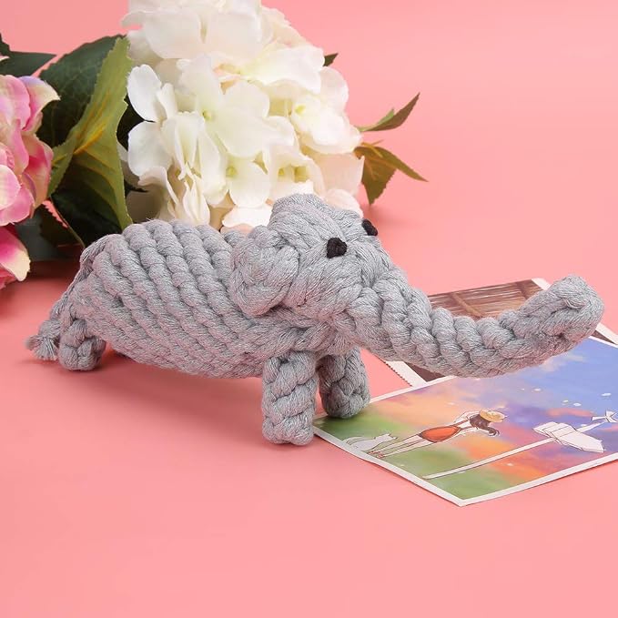 Pet Cotton Rope Biting Chewing Molar Toy, Cartoon Animal Shape & Pure Manual - Image 5