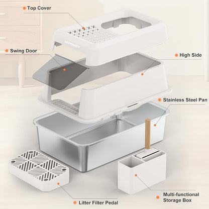 URPOWER Stainless Steel Cat Litter Box - Image 7