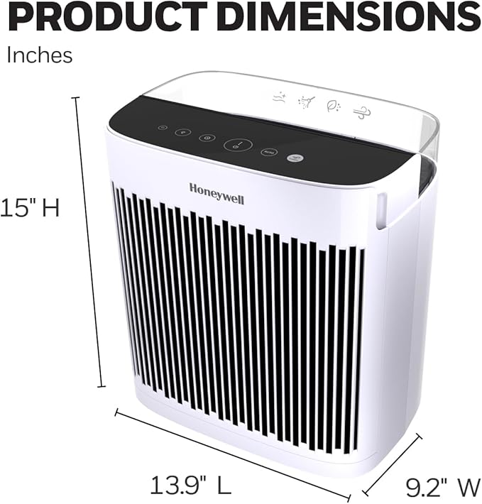 Honeywell HEPA Air Purifier for Home, 938 Ft² Rooms in 1 hour, Turbo Clean - Image 10