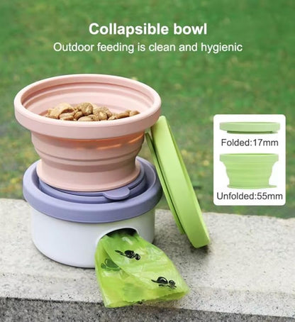 3 in 1 Collapsible Dog Bowl, Treat Container, Poop Bag Holder - Image 4