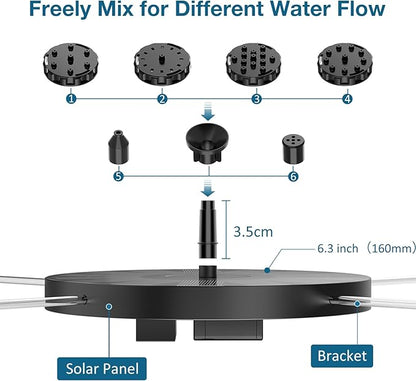 AISITIN 2.5W Solar Bird Bath Fountain, Solar Fountain - Image 2