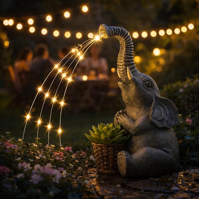 Lyeasw Solar Garden Decor Elephant Statues – Birthday Gifts - Image 9
