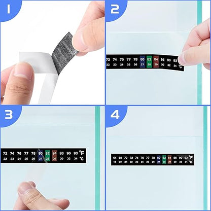 AQUANEAT 6 PCS Aquarium Thermometer Strips, Fish Tank Thermometer Sticker - Image 3