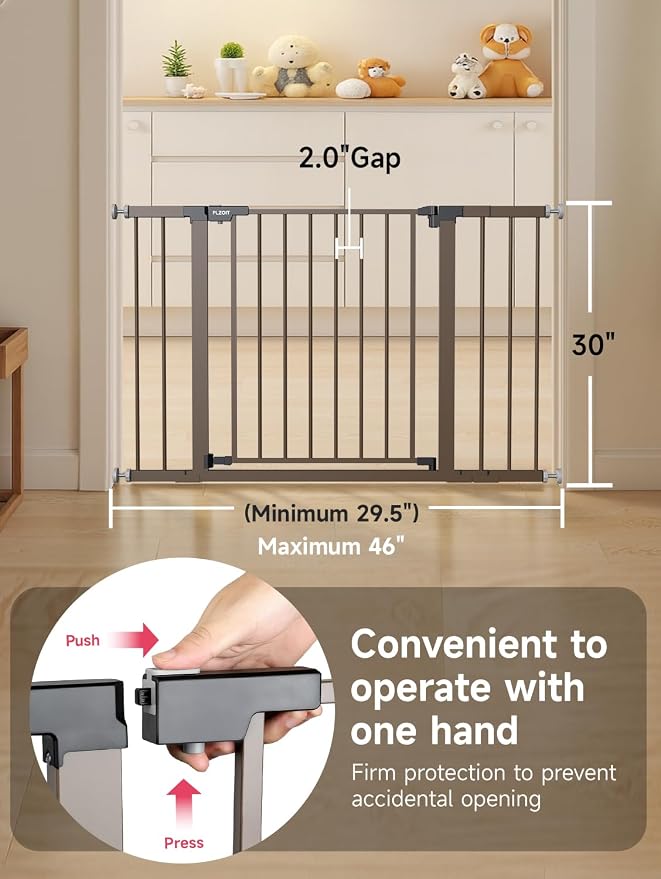 Baby Gate for Stairs, Stairs and Doorways Child Gate Pressure Mounted Safety - Image 5
