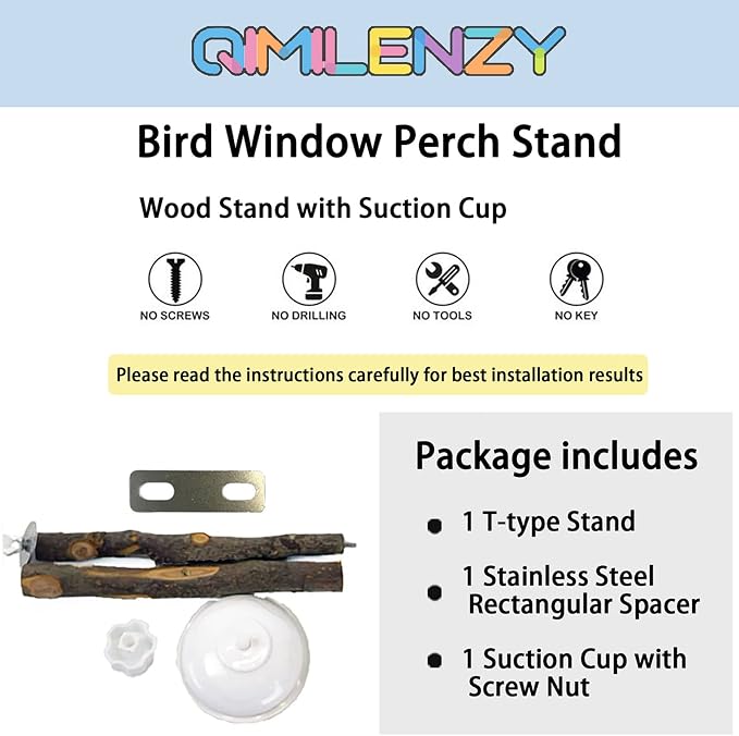 Portable Bird Perch Stand- T-Shaped Natural Apple Wood - Image 2