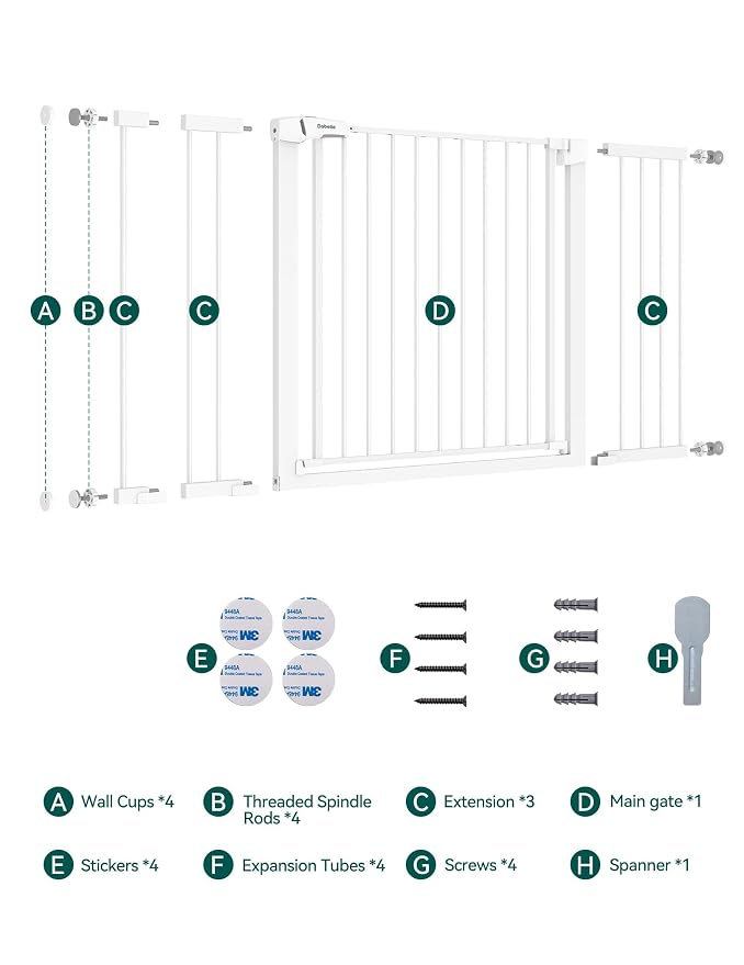 Babelio 36-57" Extra Wide Baby/Dog Gate, Auto Close - Image 7