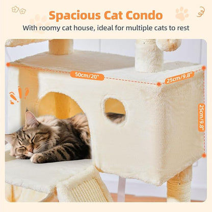 Taoqimiao Cat Tree 57.5-Inch, Cat Tower - Image 5