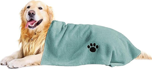 Microfiber Dog Towels for Drying Dogs, Super Absorbent and Soft Pet Grooming by Puomue