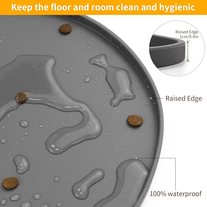 Ptlom Silicone Pet Placemat for Dogs and Cats, Non-Slip Waterproof Dog Feeding - Image 5