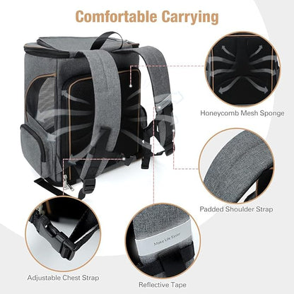 Large Cat Backpack Expandable Pet Carrier Backpack, Lekereise Dog Backpack - Image 3
