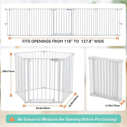 COMOMY 127.8" Extra Wide Baby Gate, Dog Gate - Image 5
