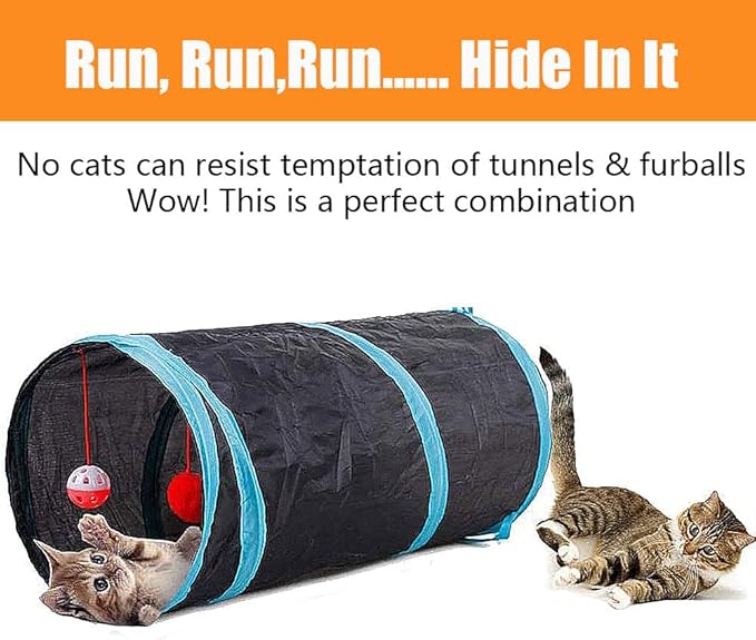 21 Pcs Cat Toys for Indoor Cats Collapsible Cat Tunnel Interactive Feather - Image 5
