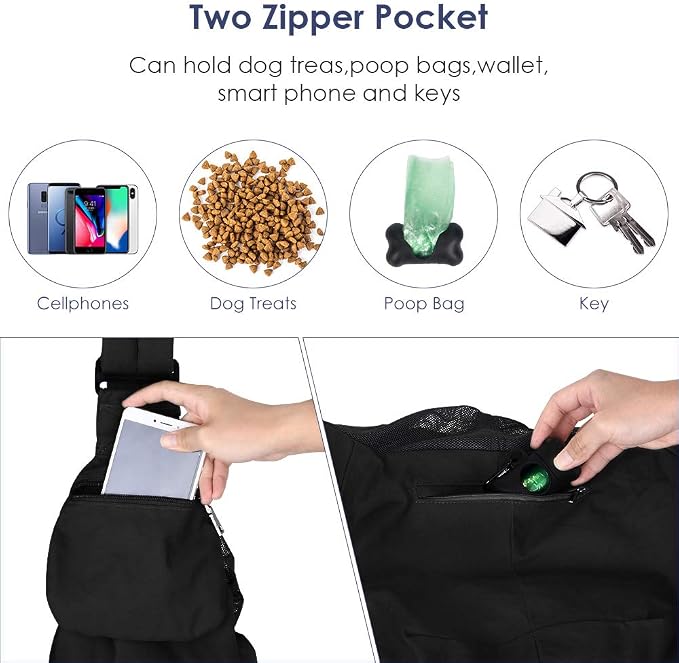 Lukovee Dog Sling Carrier, Hard Bottom Support & Adjustable Soft Padded - Image 5