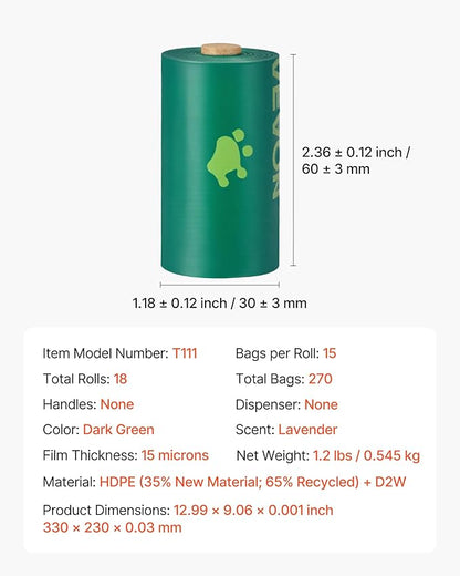 VEVOR Dog Poop Bags, Sturdy & Thick Pet Waste Bags, Biodegradable HDPE Waste - Image 7