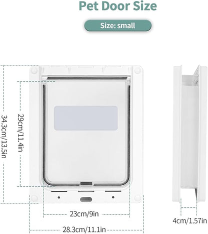 Small Doggie Door with Magnetic Locking Panel - Image 2