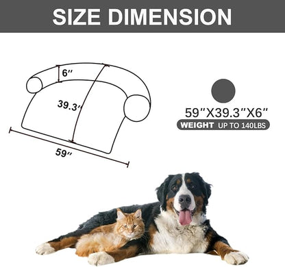 Calming Dogs/Cats Bed Mats, Dog Pad Washable Removable Couch Cover, Plush Long - Image 2