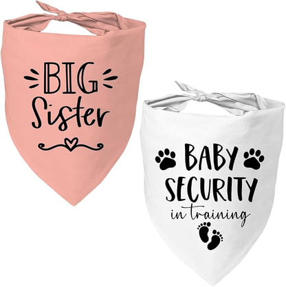 Big Sister&Baby Security in Training Dog Bandana, Dog Bandanas by Mixrowa