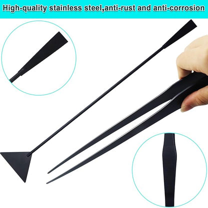 Aquarium Aquascape Tools Kit, Long 15 Inch Stainless Steel Aquatic Plants Tools - Image 6