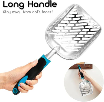 Cat Litter Scoop-Metal Cat Scooper-Long Handle Scoop, Cat Scooper-Poop - Image 4