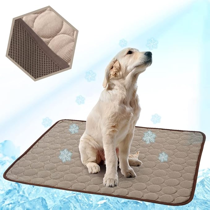 Washable Dog Cooling Mat Ice Silk Cooling Mat by Unknown