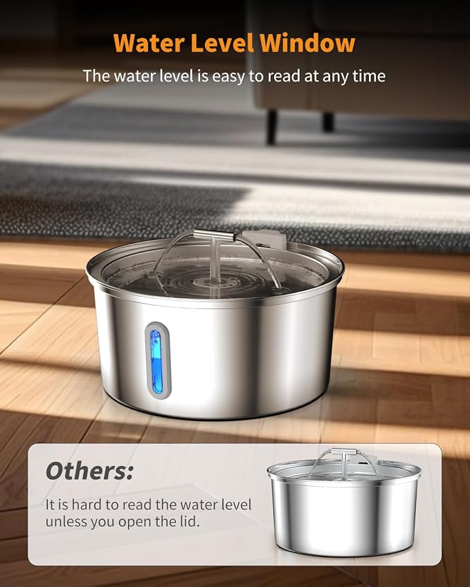 Cat Water Fountain Stainless Steel, 0.8gal/108oz Pet Water Fountain, 3 - Image 4
