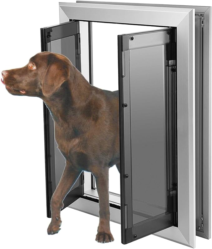 Large Dog Door, Aluminum Frame Doggy Door, Weatherproof Dogs Doors by Mstge
