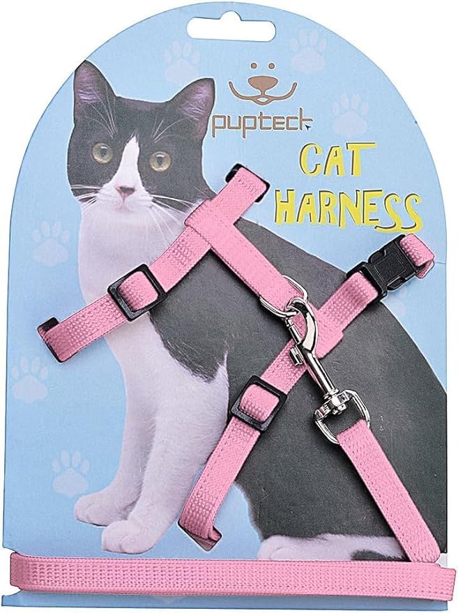 PUPTECK Adjustable Cat Harness and Leash Set Escape Proof Kitten Strap Collar by PUPTECK