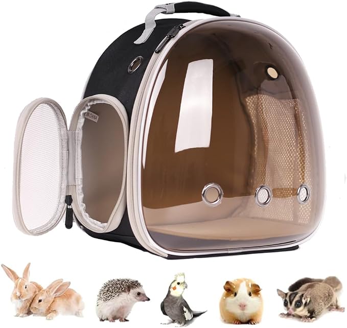 Portable Guinea Pig Backpack, Polarized Bubble Backpack by LightUpYourPetsLife