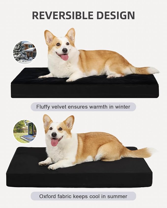 KSIIA Orthopedic Dog Bed Crate Waterproof Pet Mats - Image 4
