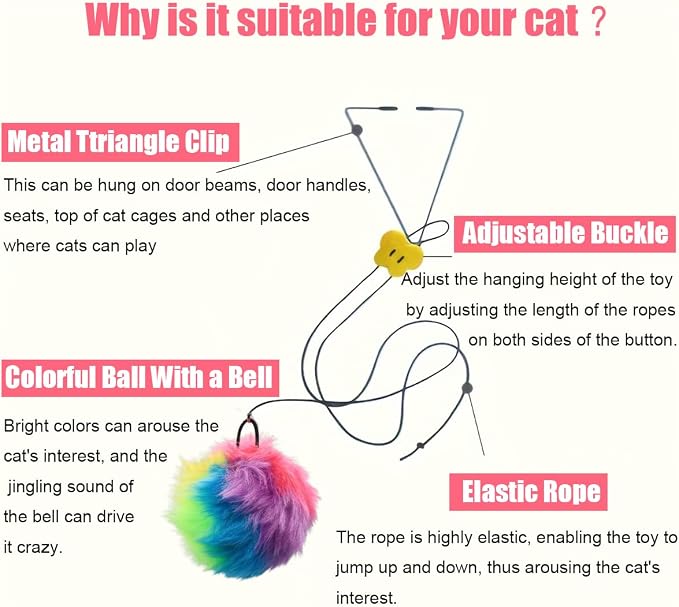 Interactive Cat Toys, Independent Play Hanging Door Cat Toys - Image 3
