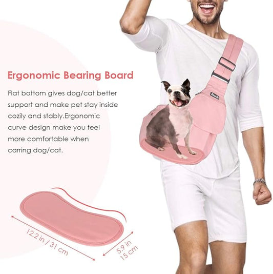 Lukovee Dog Sling Carrier, Hard Bottom Support & Adjustable Soft Padded - Image 2