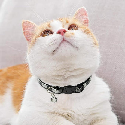MJIYA Cat Collar with Bell, Breakaway Grid Collar with Plastic Buckle, Light - Image 6