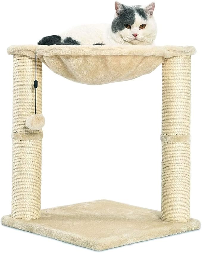 Amazon Basics Cat Tower with Hammock Bed and Scratching Post - Image 4