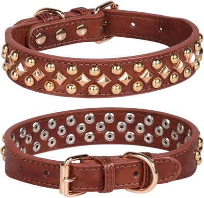 Spiked Dog Collar Soft Pu Leather Mushrooms Rivet Spike Studded Puppy by Unknown