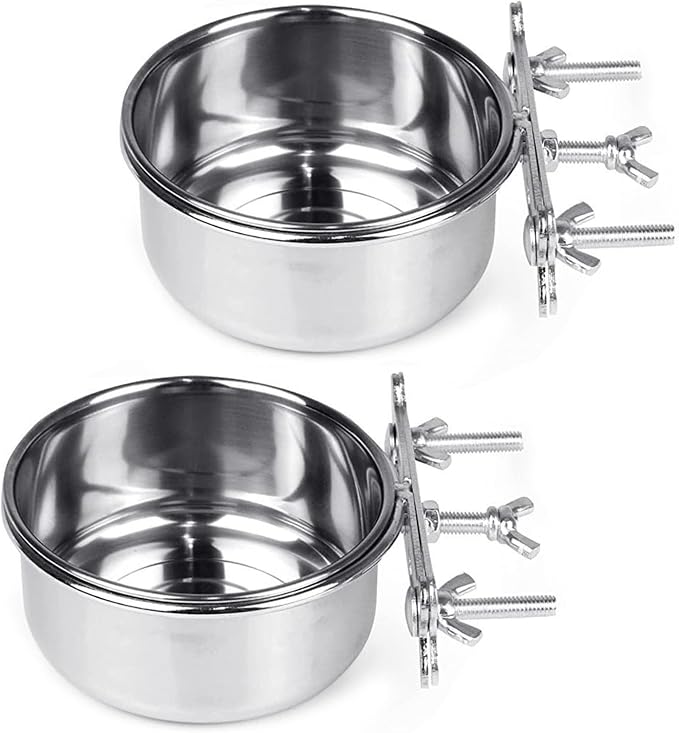 Tfwadmx 2 Pcs Bird Feeding Dish Cups, Parrot Food Bowl Clamp Holder Coop Cup by Tfwadmx