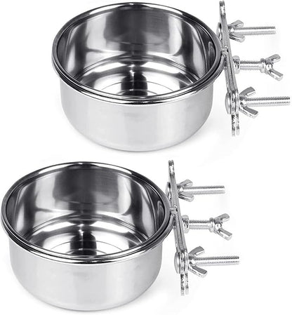 Tfwadmx 2 Pcs Bird Feeding Dish Cups, Parrot Food Bowl Clamp Holder Coop Cup by Tfwadmx
