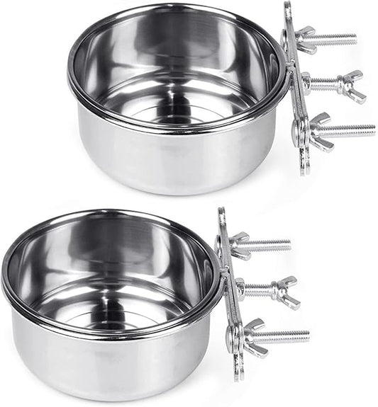 Tfwadmx 2 Pcs Bird Feeding Dish Cups, Parrot Food Bowl Clamp Holder Coop Cup by Tfwadmx
