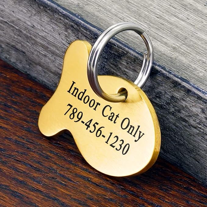 Ultra Joys Cat ID Tag Personalized Pet Tags, Durable Stainless Steel Small Pet - Image 3