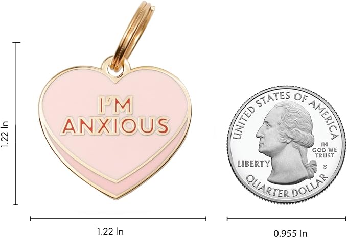 Two Tails Pet Company Personalized 'I'm Anxious' Pet ID Tag & Collar Charm - Image 2