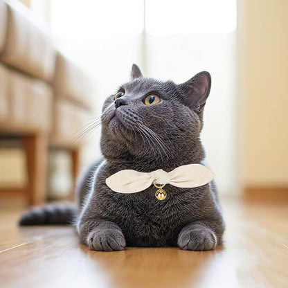 Bunny Ear Cat Collar with Bell and Bow Tie, Breakaway Cute Bowtie Kitten Collars - Image 5