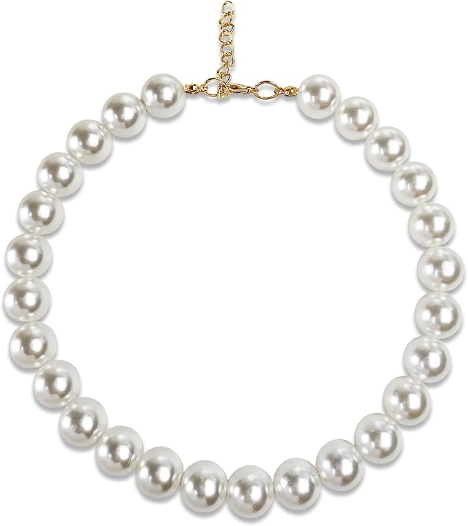 Chunky Pearl Dog Collar Large Breed, Adjustable Dog Necklace, Beaded Dog Collar - Image 7