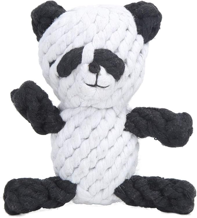 Pet Cotton Rope Biting Chewing Molar Toy, Cartoon Animal Shape & Pure Manual by ZAICOLER