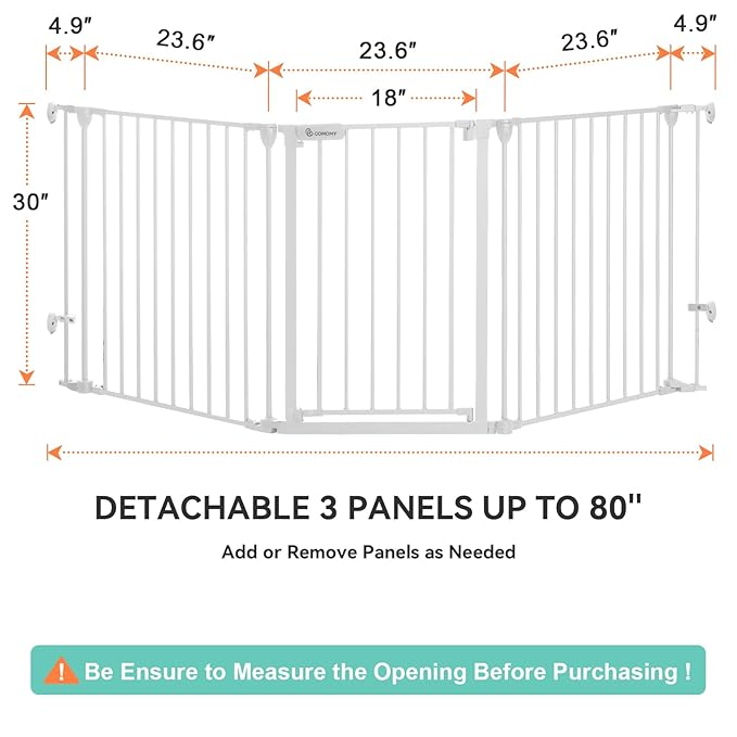 COMOMY 80" Extra Wide Baby Gate, Dog Gate - Image 7